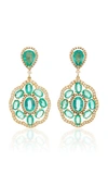 AMRAPALI 18K GOLD, EMERALD AND DIAMOND EARRINGS,747754