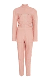 Simkhai Vegan Leather Jumpsuit In Pink