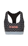 P.e Nation Dominion Printed Stretch Sports Bra In Black