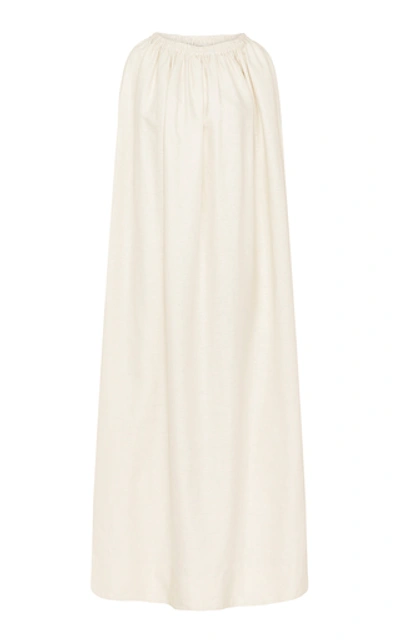 Matteau Swim Cocoon Linen And Cotton-blend Midi Dress In White