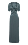 Anna Quan Petra Knotted Satin Midi Dress In Grey