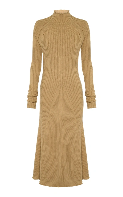 Anna Quan Mabel Mock Neck Knit Dress In Brown