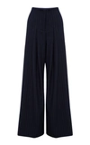 ANNA QUAN MARCEL PINSTRIPED CREPE WIDE-LEG PANTS,754079