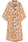 STINE GOYA NAT REVERSIBLE FLORAL-PRINT SILK CREPE DE CHINE KIMONO