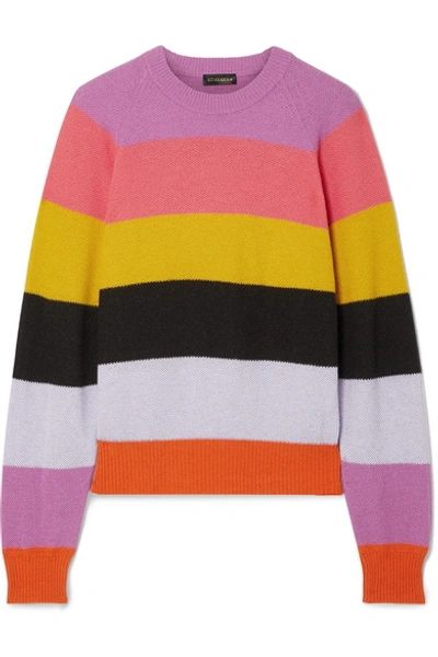 Stine Goya Magdalena Colorblock Striped Crewneck Sweater In Pink