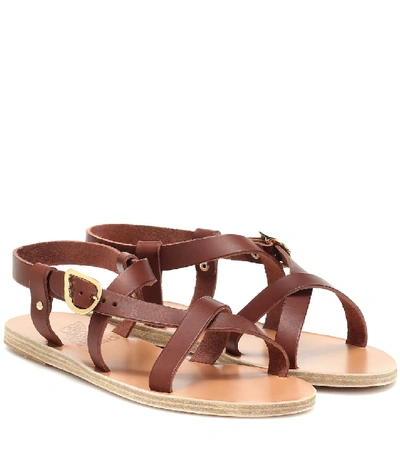 Ancient Greek Sandals Ambrosia皮革凉鞋 In Brown
