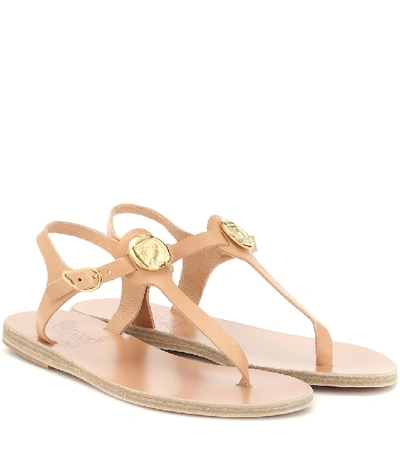 Ancient Greek Sandals Lito Coin-embellished Leather Sandals In Neutrals