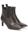 BRUNELLO CUCINELLI EMBELLISHED LEATHER ANKLE BOOTS,P00391715