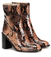 MARYAM NASSIR ZADEH MARS SNAKE-EFFECT LEATHER ANKLE BOOTS,P00397782