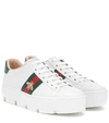 Gucci Ace Embroidered Leather Sneaker In White