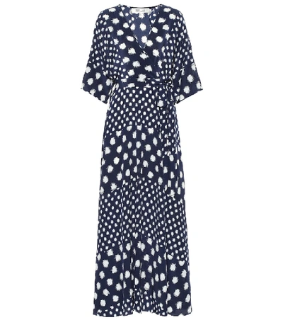 Diane Von Furstenberg Eloise Floral-print Asymmetrical Wrap Dress In Batik Dot