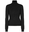Saint Laurent Sustainable Wool Sweater With Embroidered Monogram In Black