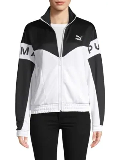 Puma Colorblock Track Jacket In White