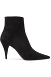 Saint Laurent Kiki Cone-heel Suede Ankle Boots In Black