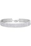 KENNETH JAY LANE RHODIUM-PLATED CUBIC ZIRCONIA ANKLET