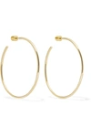 JENNIFER FISHER 2&QUOT;&QUOT; THREAD GOLD-PLATED HOOP EARRINGS