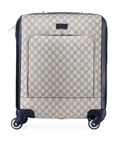 Gucci Gg Supreme Carry-on Trolley Suitcase In Beige