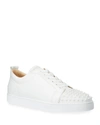 Christian Louboutin Louis Junior Spikes Cap-toe Full-grain Leather Sneakers In Black
