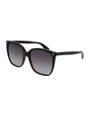 Gucci Square Acetate Sunglasses W/ Interlocking G Detail In Havana