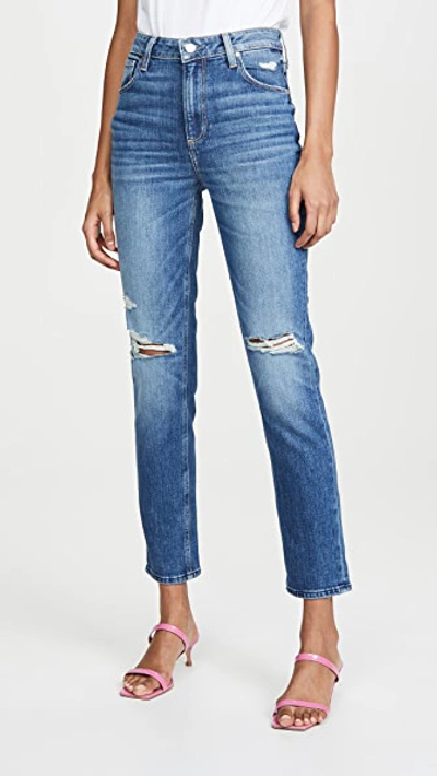 Paige Sarah Ripped Slim Leg Jeans In Stargaze Distressed