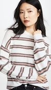 ATM ANTHONY THOMAS MELILLO STRIPE CREW NECK CASHMERE SWEATER