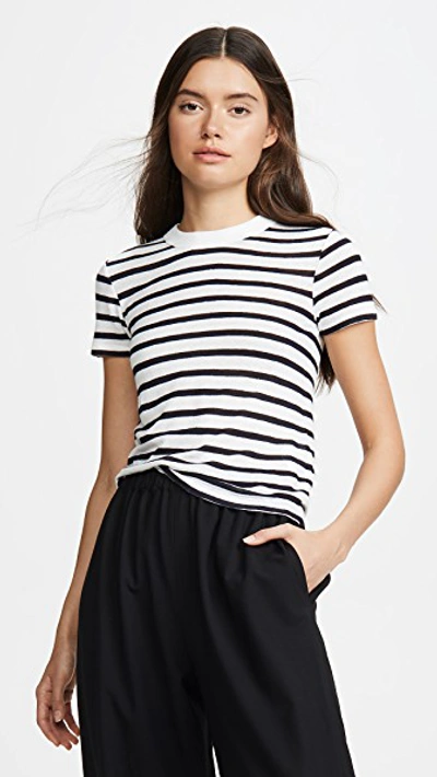 Alexander Wang T Classic Stripe Boy Tee In Ink And Ivory