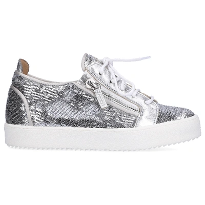 Giuseppe Zanotti Sneakers May London Sequins In Silver