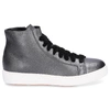 SANTONI HIGH-TOP SNEAKERS 53895 SMOOTH LEATHER GREY