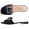 GUCCI MULES MADELYN  CANVAS LOGO STRASS BLACK