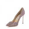 JIMMY CHOO PUMPS ROMY 100 FABRIC GLITTER ROSE