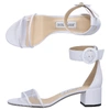 JIMMY CHOO SANDALS JAIME  NAPPA LEATHER PVC WHITE