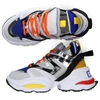 Dsquared2 Mid-cut Sneakers In White, Blue, Orange, Yellow