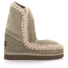 MOU ANKLE BOOTS SUEDE LOGO STITCHING BEIGE GREY