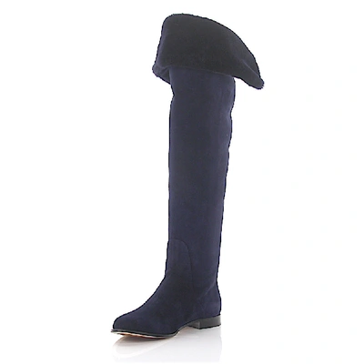 Jimmy Choo Boots Long Shaft In Blue