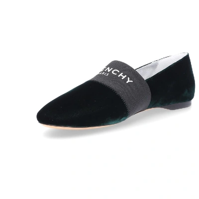 Givenchy Moccasins Bedford Velvet Logo Green