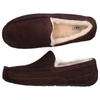 UGG SLIPPERS ASCOT  SUEDE LOGO BROWN