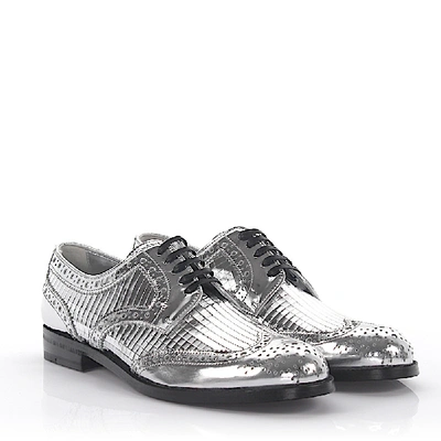 Dolce & Gabbana Lace-up Shoes In Silver