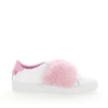 GIVENCHY SLIP-ON SNEAKERS LEATHER WHITE MINK FUR PINK