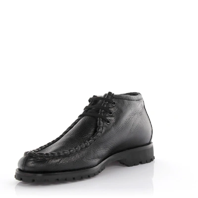 Moreschi Boots 039500 Deerskin Leather Black Lambskin