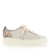 AGL ATTILIO GIUSTI LEOMBRUNI SNEAKERS D925090 PLATEAU LEATHER WHITE PATCH FLOWERS