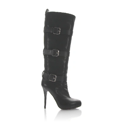 Giuseppe Zanotti Boots Calfskin Decorative Buckle Black