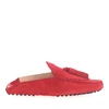 TOD'S SLIP ON SHOES G0X070 SUEDE FRINGE RED