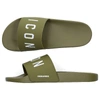 Dsquared2 Beach Sandals Icon  Gum Logo Olive In Green