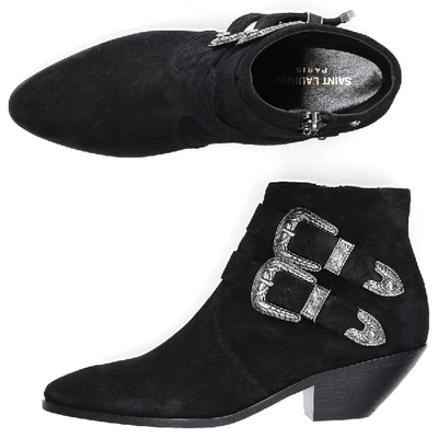 Saint Laurent West Western Ankle Boots - 黑色 In Black