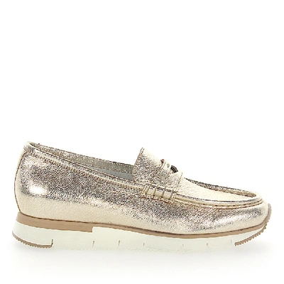 Santoni Slip On Shoes Metallic Gold