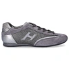HOGAN LOW-TOP trainers FABRIC MIX SUEDE LOGO GREY SILVER