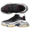 BALENCIAGA LOW-TOP SNEAKERS TRIPLE S  CALFSKIN LAMBSKIN  POLYESTER LOGO BLACK BORDEAUX