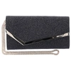 JIMMY CHOO WOMEN SHOULDER BAG EMMIE LEATHER BLACK GLITTER