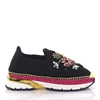 DOLCE & GABBANA SLIP-ON DECORATIVE FLAP SWAROVSKI BLACK-COMBO