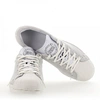 Y-3 LOW-TOP SNEAKERS CALFSKIN GUM SUEDE LOGO PRINT LIGHT GREY WHITE